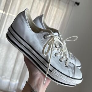 Converse Chuck Taylor Eva Lift Low Top White Leather Shoes